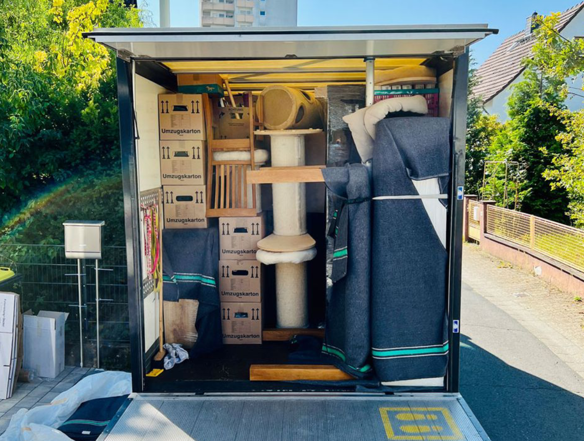 Mitarbeiter beim sicheren Möbeltransport